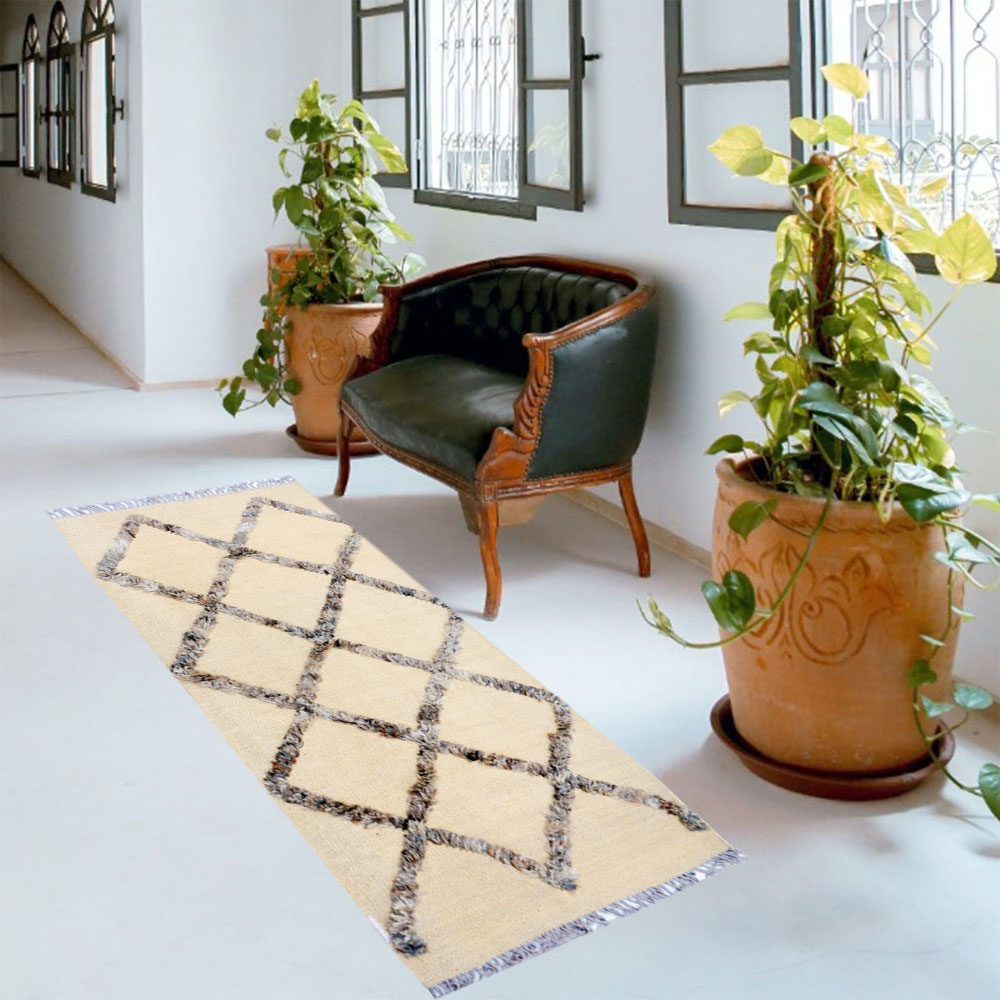 IKAT Sivas Pearl Bush Kilim Rug - Handmade Wool Rugs | Transform Your Interior with Style and Elegance | Fybernots