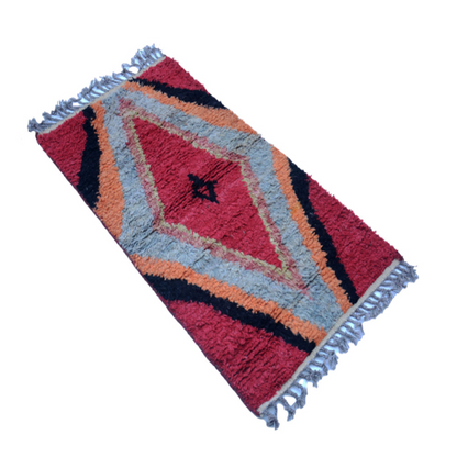 Berber Cornell Red Fluffy Soft Rug - Hand-Knotted Woolen Carpet for Stylish Interiors