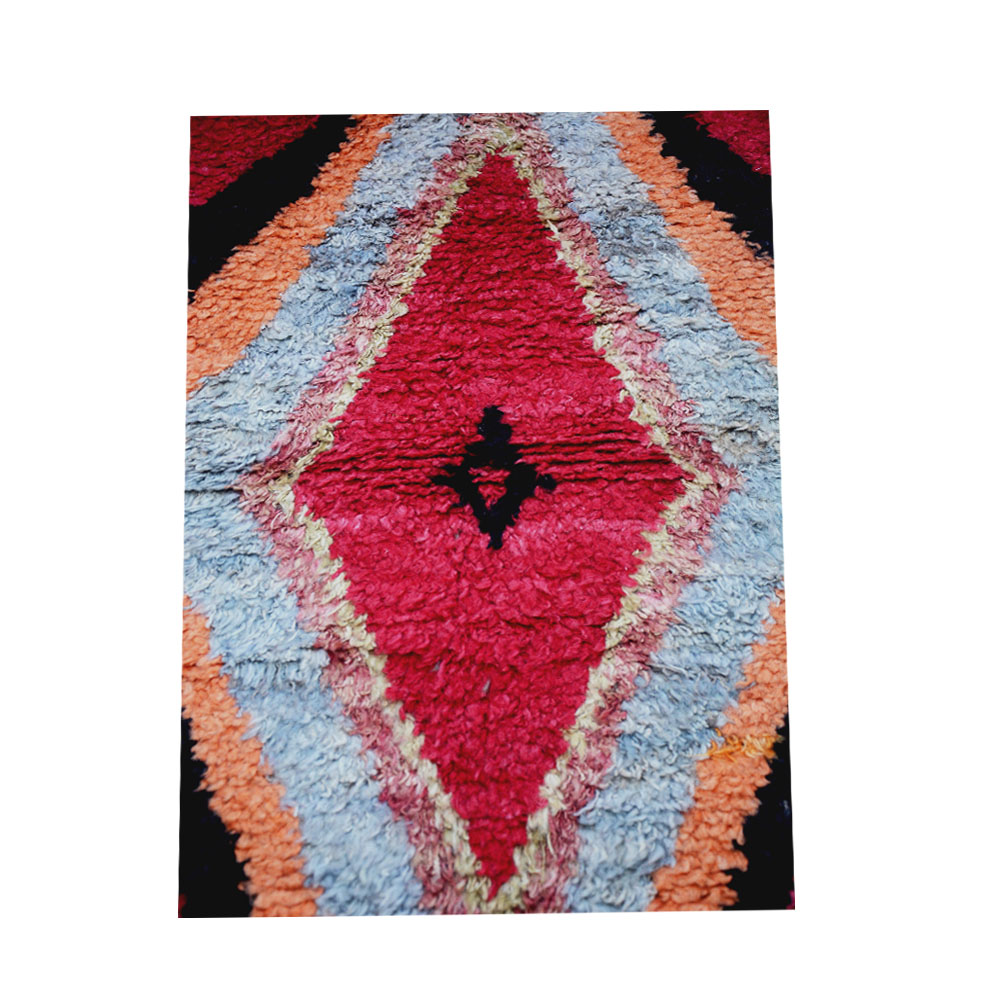 Berber Cornell Red Fluffy Soft Rug - Hand-Knotted Woolen Carpet for Stylish Interiors