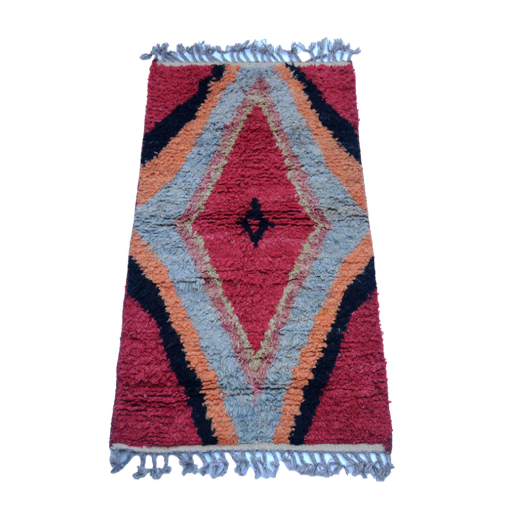 Berber Cornell Red Fluffy Soft Rug - Hand-Knotted Woolen Carpet for Stylish Interiors