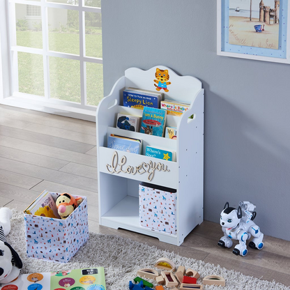 Small White Bookcase - White Low Bookcase | Storage Solution for Small Spaces