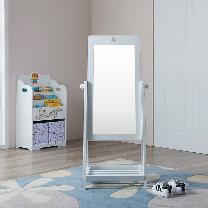 Elegant Full-Length White Floor Mirror for Stylish Interiors