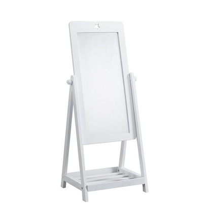 Elegant Full-Length White Floor Mirror for Stylish Interiors