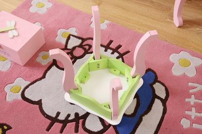 Charming Kids' Makeup Vanity, Mirror & Stool Set - Playful Elegance