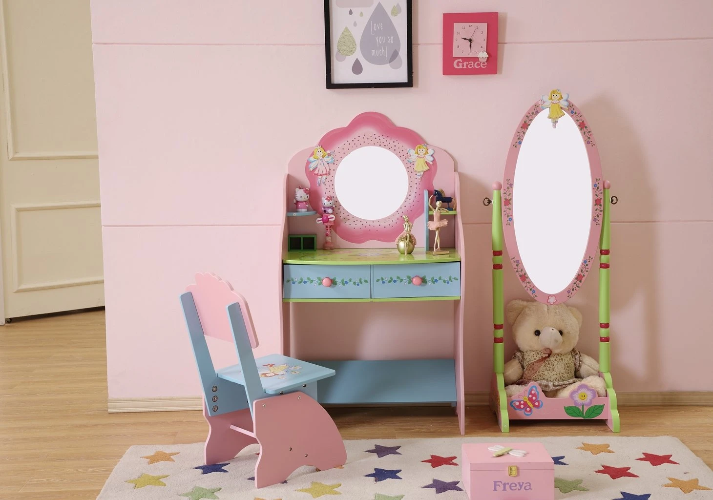 Kids Dressing Table - Modern Dressing Table with Chair - Navarrete Furniture