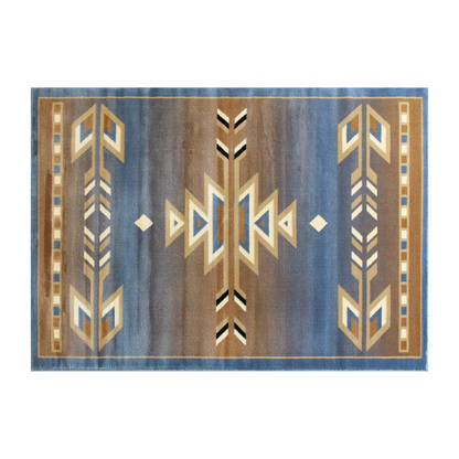 Southwestern 4' x 5' Blue Area Rug - Olefin Rug