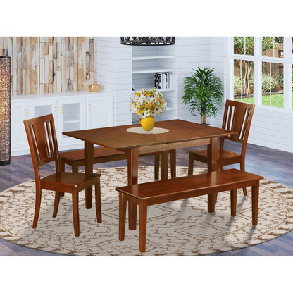 5  Pc  Kitchen  Table  with  bench  -Tables  with  2  Dining  Chairs  and  2  Benches - Navarrete Furniture