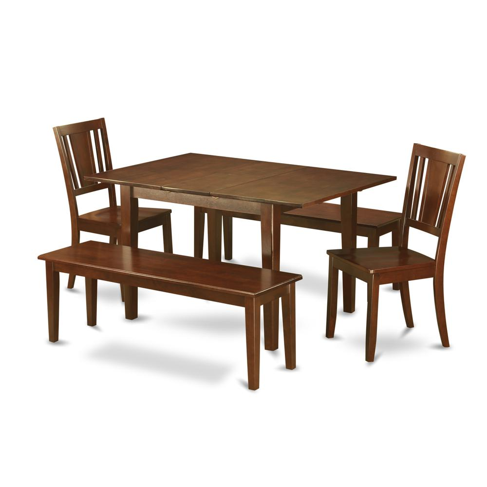 5  Pc  Kitchen  Table  with  bench  -Tables  with  2  Dining  Chairs  and  2  Benches - Navarrete Furniture