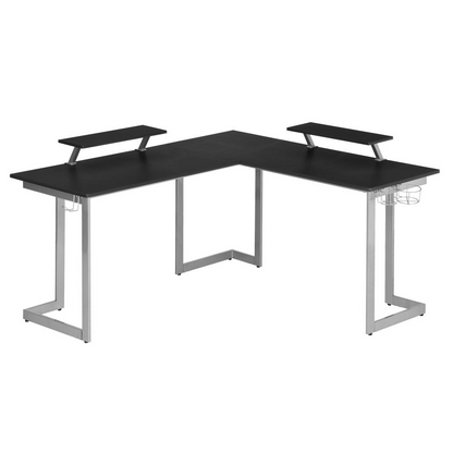 Techni Sport Warrior L-Shaped Gaming Desk, Black - Enhance Your Gaming Experience