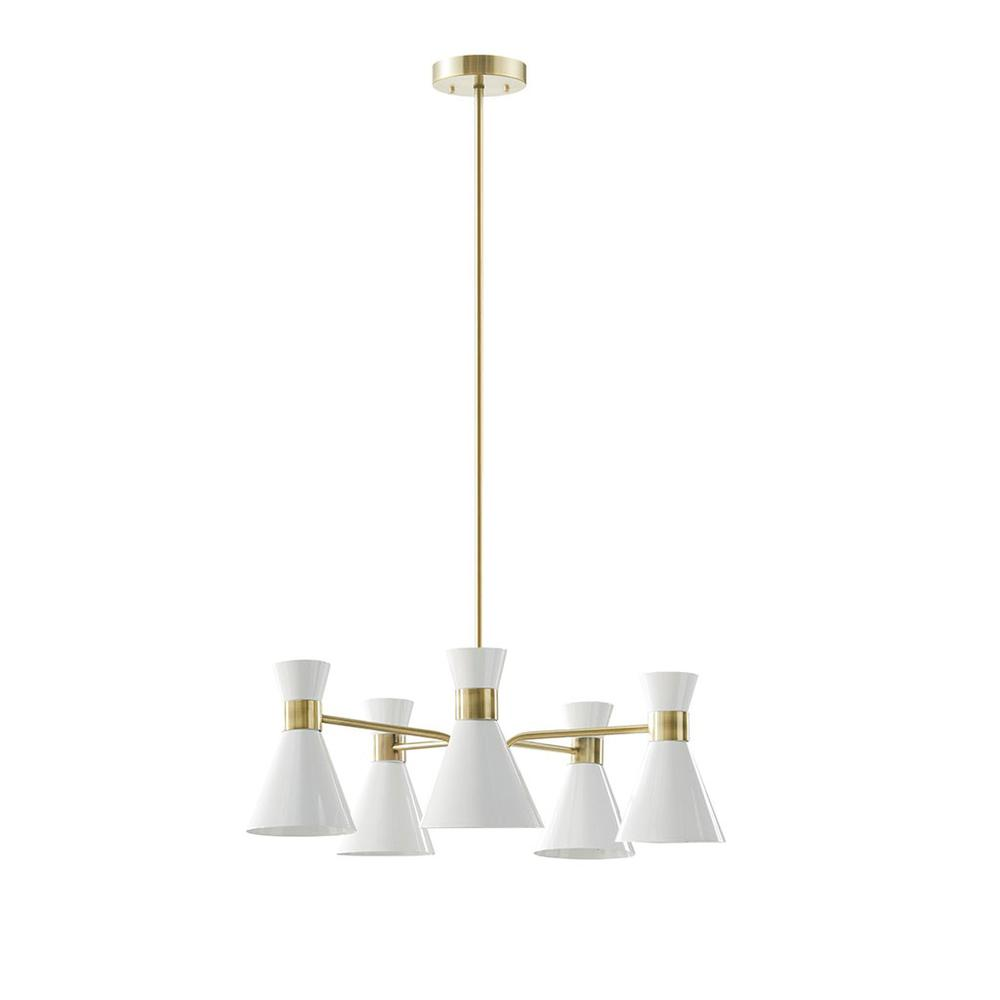 INK+IVY Ezra Chandelier II150-0118 | Mid-Century Antique Brass Finish