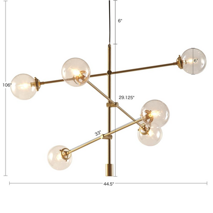 Cyrus Chandelier - Modern Mid Century Chandelier in Antique Gold, Bronze, and Silver