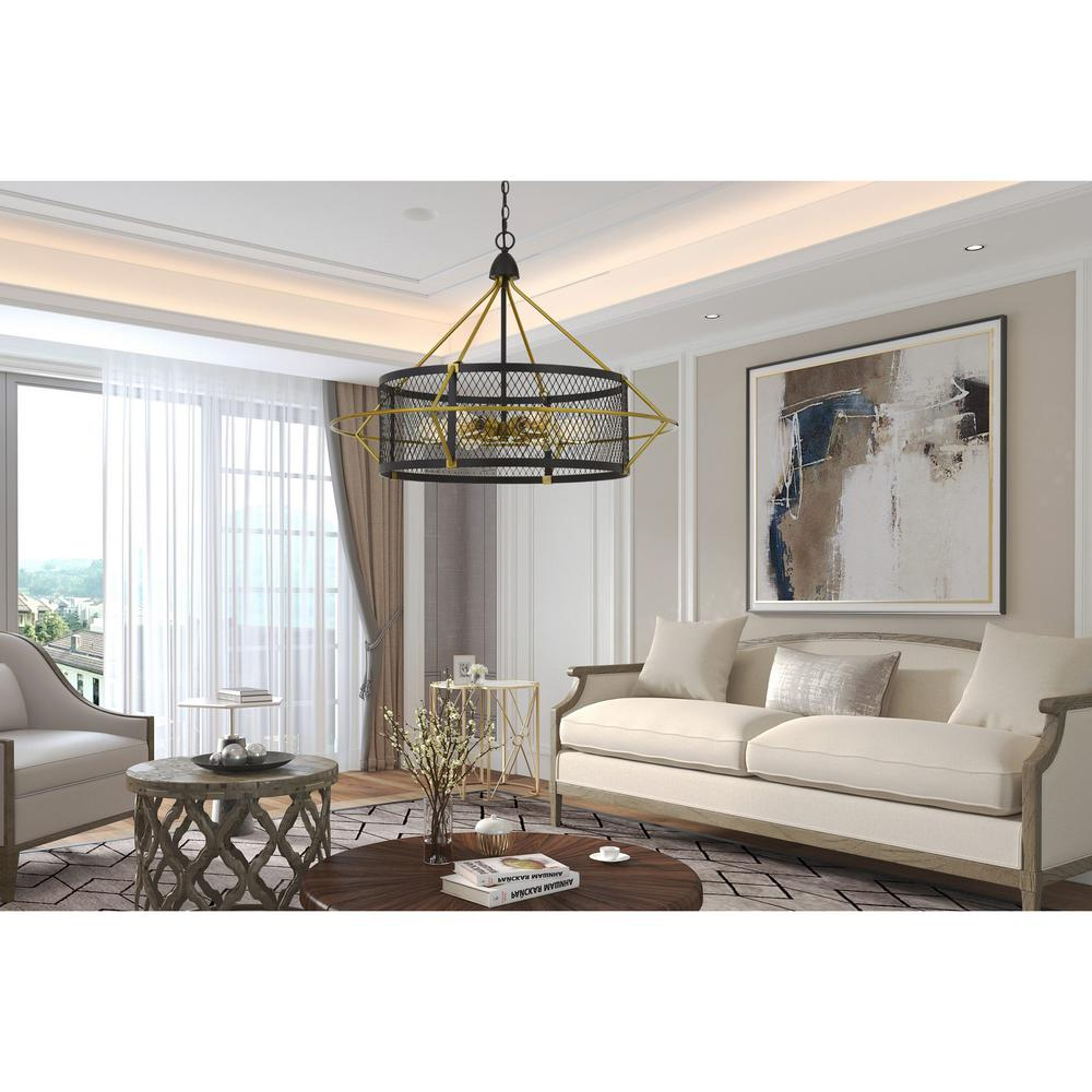 60W X 6 Caserta Metal Chandelier With Mesh Shade - Elegant Lighting Fixture