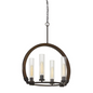 60W X 4 Sulmona Wood/Metal Chandelier With Glass Shade