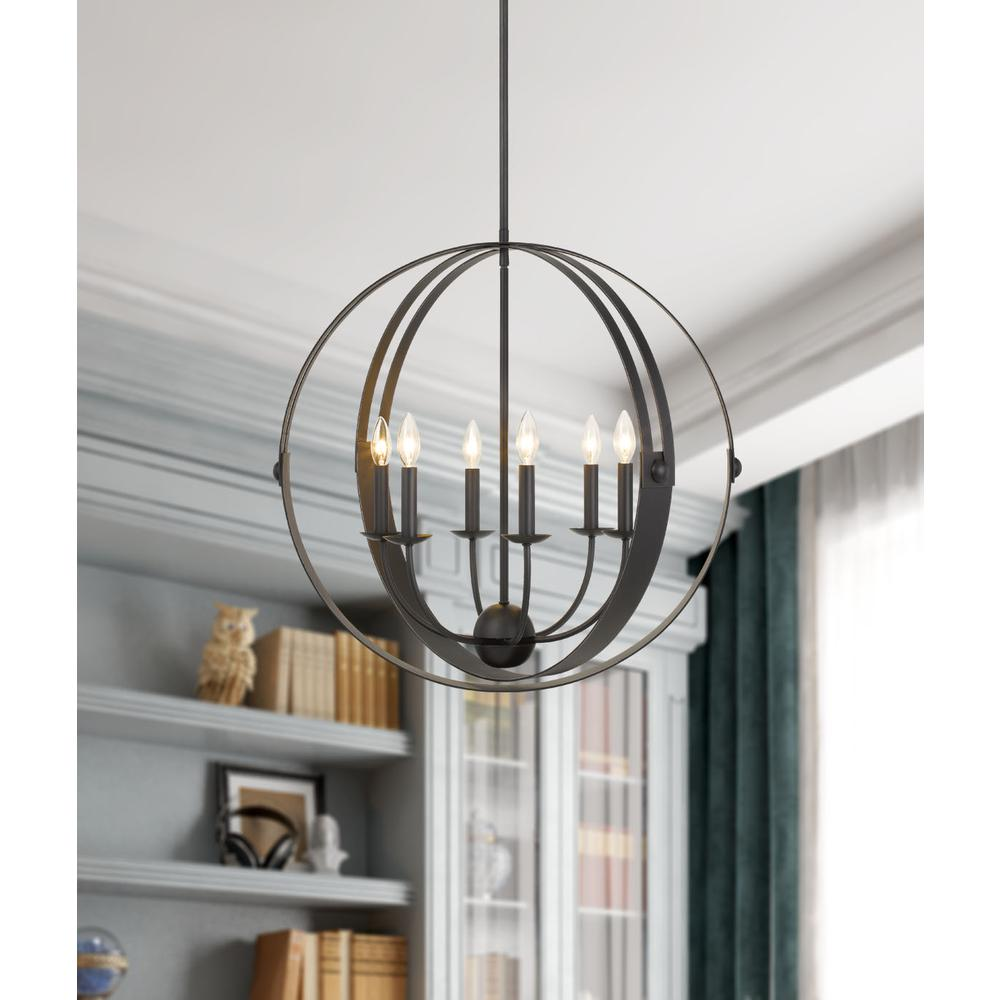 60W X 6 Valais Metal Chandelier - Elegant Lighting Fixture