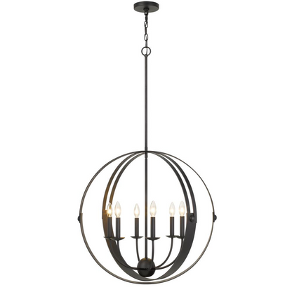 60W X 6 Valais Metal Chandelier - Elegant Lighting Fixture