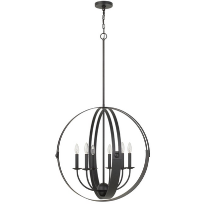 60W X 6 Valais Metal Chandelier - Elegant Lighting Fixture