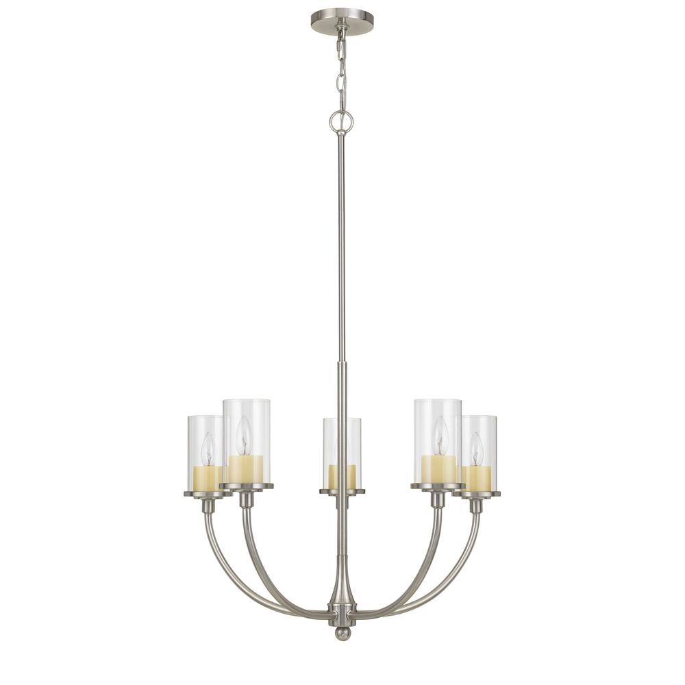 Jervis Metal Chandelier With Glass Shades - Elegant Lighting Fixture | Home Decor