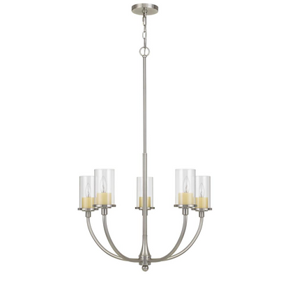 Jervis Metal Chandelier With Glass Shades - Elegant Lighting Fixture | Home Decor