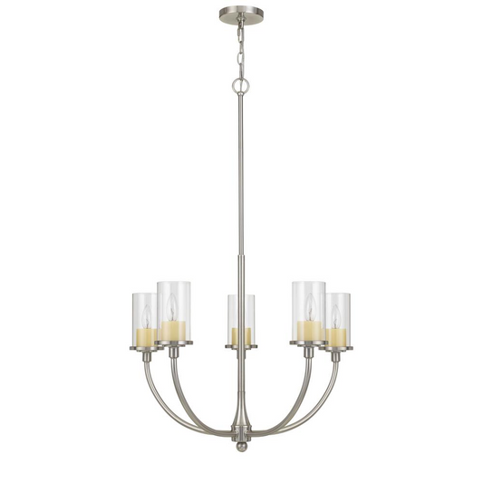 Jervis Metal Chandelier With Glass Shades - Elegant Lighting Fixture | Home Decor