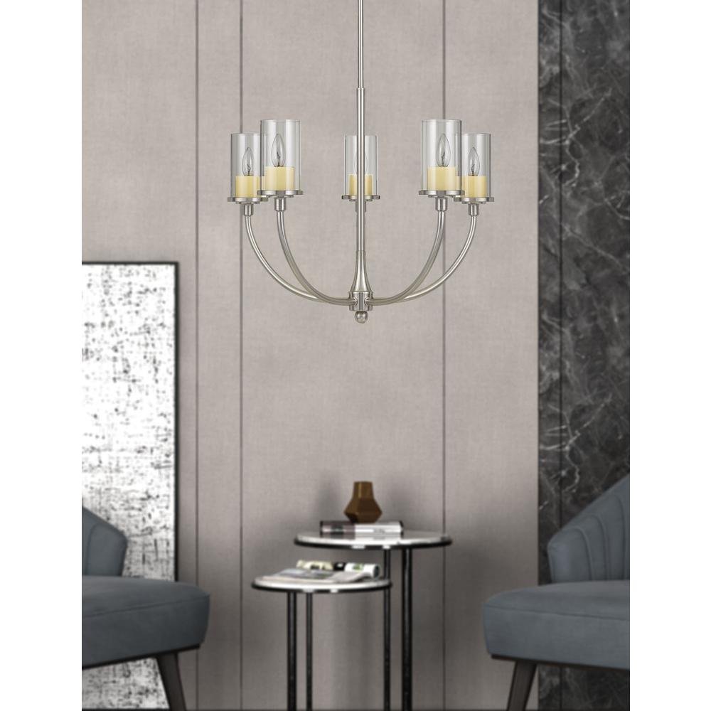 Jervis Metal Chandelier With Glass Shades - Elegant Lighting Fixture | Home Decor