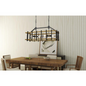 Bruck 60W X 6 Metal/Pine Wood Island Chandelier - Elegant Lighting Fixture for Your Space