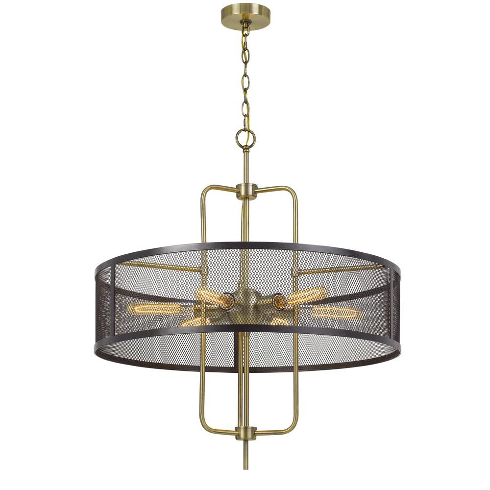 60W X 6 Leiden Metal Chandelier With Mesh Shade - Modern Industrial Lighting