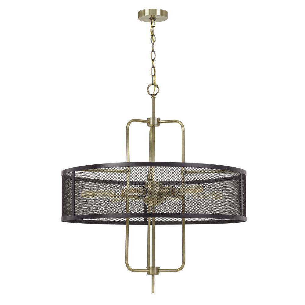 60W X 6 Leiden Metal Chandelier With Mesh Shade - Modern Industrial Lighting