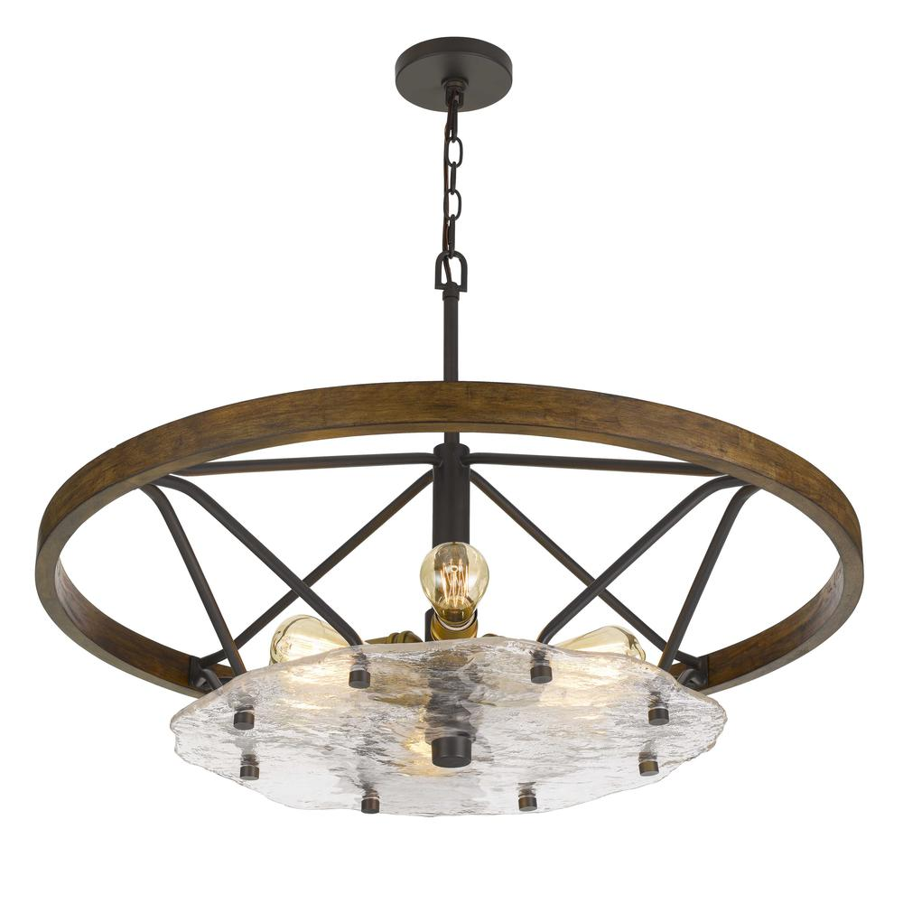 Sherrill Metal/Wood Chandelier - Industrial Style Lighting