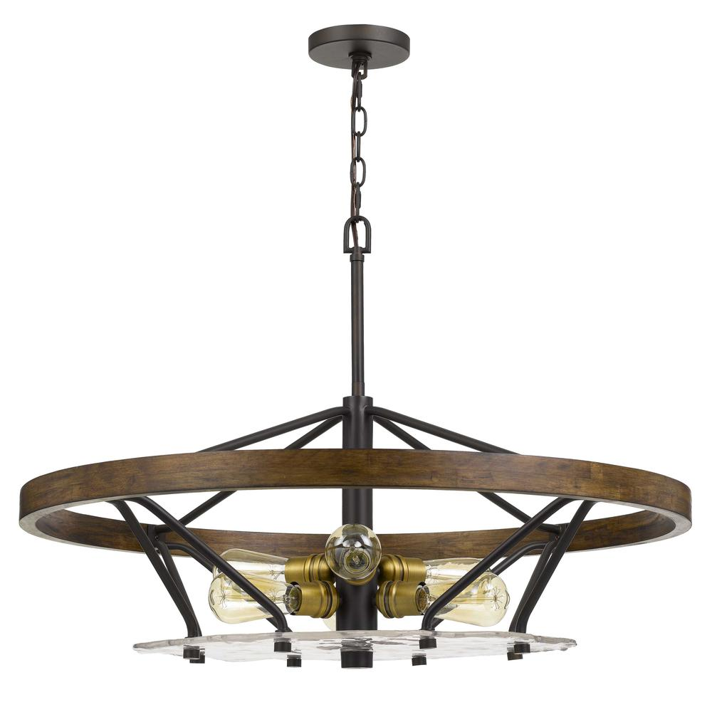 Sherrill Metal/Wood Chandelier - Industrial Style Lighting