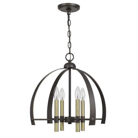 Utica Metal Chandelier | Antique Brass Finish | Durable Construction