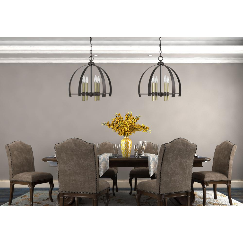 Utica Metal Chandelier | Antique Brass Finish | Durable Construction