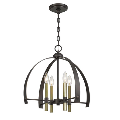 Utica Metal Chandelier | Antique Brass Finish | Durable Construction