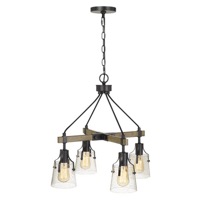 60W X 4 Aosta Metal Chandelier With Bubble Glass Shades