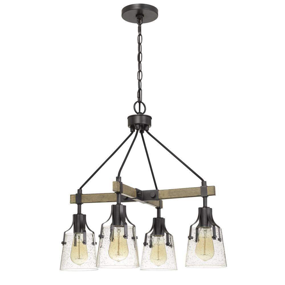 60W X 4 Aosta Metal Chandelier With Bubble Glass Shades