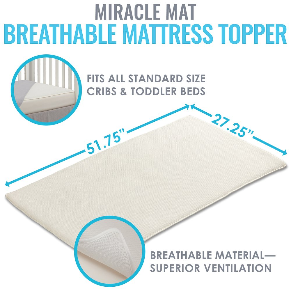 LA Baby Breathable Miracle Mat - Superior Ventilation Crib Mattress Topper