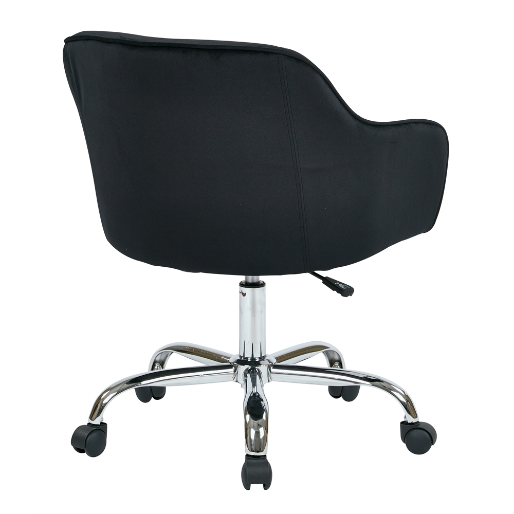 Bristol Task Chair - Adjustable Height, Built-in Lumbar Support, Velvet Fabric