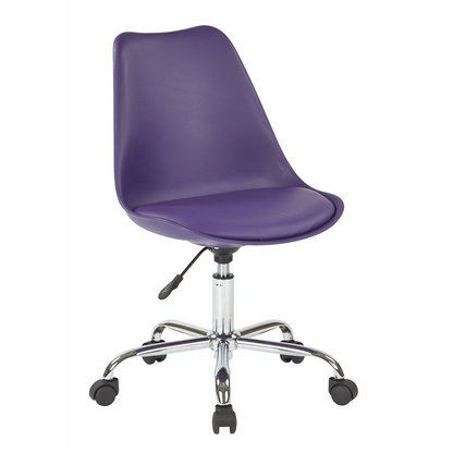 Emerson Student Office Chair - Ergonomic Design, Adjustable Height, Purple Finish