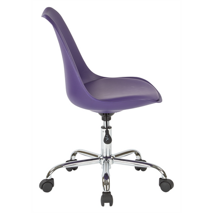 Emerson Student Office Chair - Ergonomic Design, Adjustable Height, Purple Finish