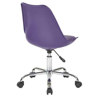 Emerson Student Office Chair - Ergonomic Design, Adjustable Height, Purple Finish