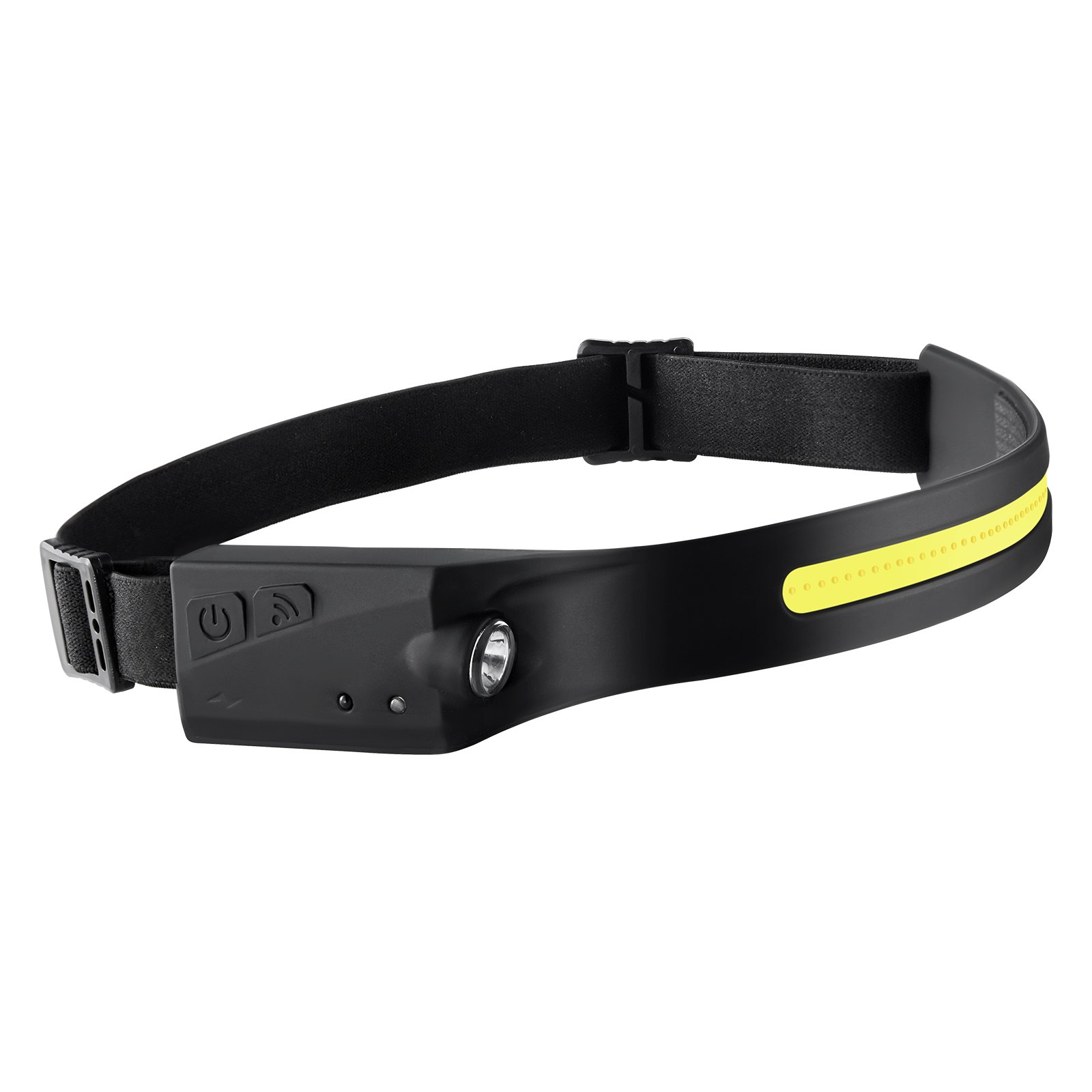 Rechargeable LED headlamp front view with COB+XPE